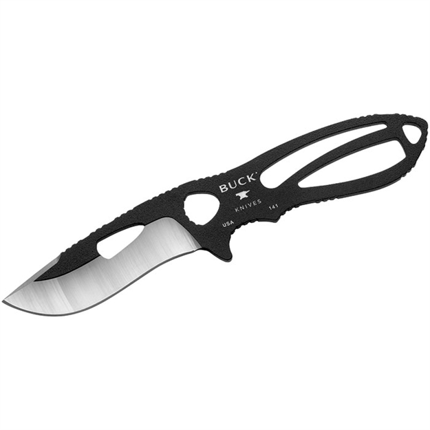 Picture of Buck Knives Paklite Large Skinner 3.5" Fixed Blade Knife, Black Traction Coated, Sheath