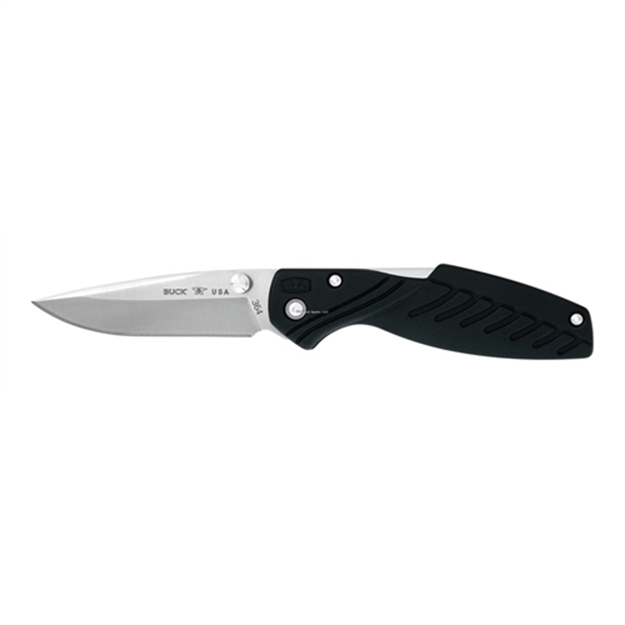 Picture of Buck Knives Rival I Folding Lockback Knife, 2 75" 420 HC Drop Point, Injection Molded Black Handles, SS Removable Pocket Clip
