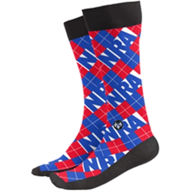 Picture of Buck Wear Wear Sock Nra Argyle Size 9-15 Red/White/Blue