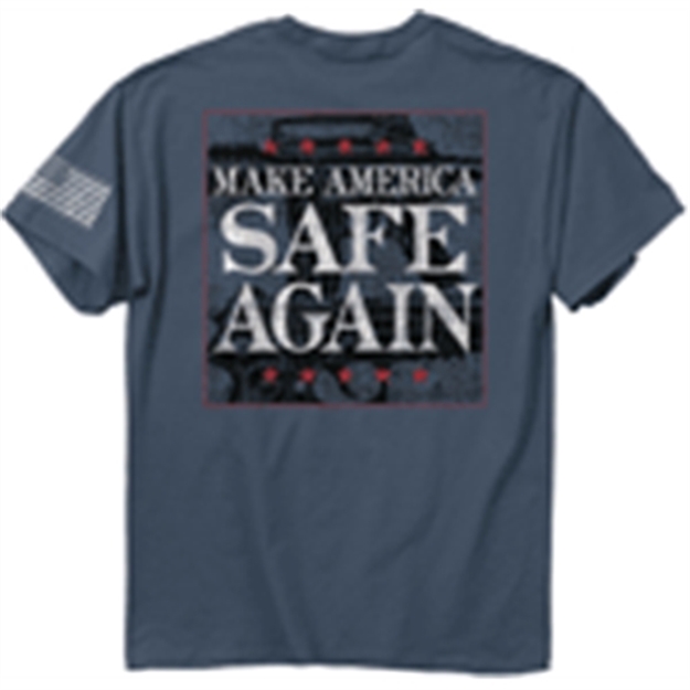 Picture of Buck Wear Wear T-Shirt "America Safe Again" S-Sleeve Slate 2Xl