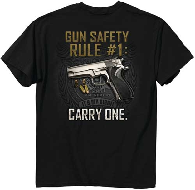 Picture of Buck Wear Wear T-Shirt "Gun Safety Rule" S-Sleeve Black Large!