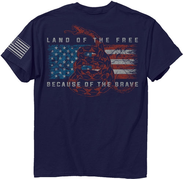 Picture of Buck Wear Wear T-Shirt "Land OF The Free" S-Sleeve Navy Large