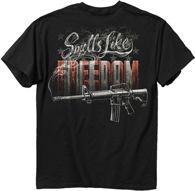 Picture of Buck Wear Wear T-Shirt "Smells Like Freedom" S-Sleeve Black Medium