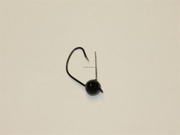 Picture of Buckeye Flick-It Weedless Jighead, 3/16 Oz, 1/0 Hook, Black, 3/Pack
