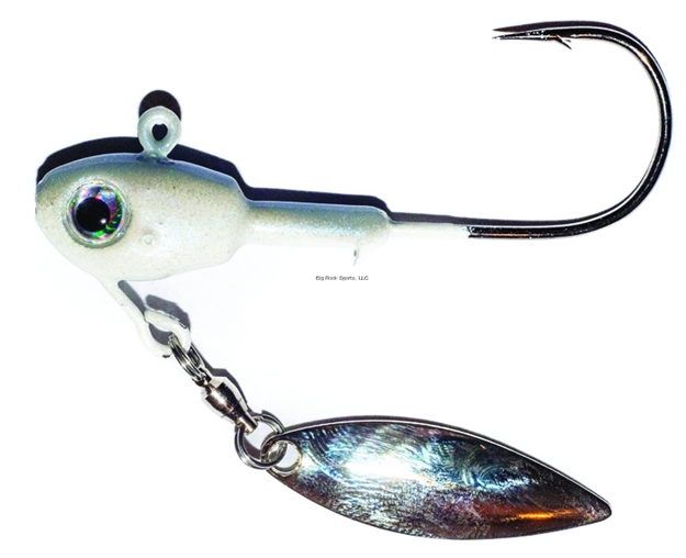 Picture of Buckeye Su-Spin Single Blade Jighead, 3/8 Oz, 4/0 Hook, Albino