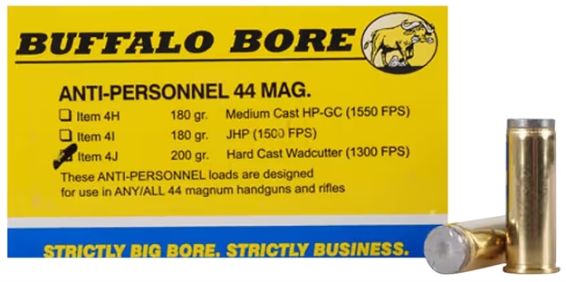 Picture of Buffalo Bore Ammunition 4J20 Anti-Personnel Strictly Business 44Rem Mag 200Gr Hard Cast Wadcutter 20 Per Box/12 Case 4J/20 651815004327