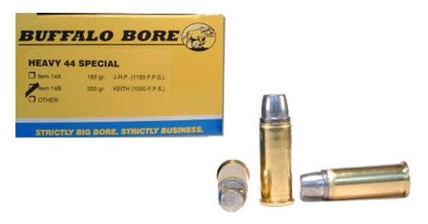 Picture of Buffalo Bore Ammunition 14B20 Heavy Strictly Business 44S&W Spl 255Gr Hard Cast Semi Wadcutter 20 Per Box/12 Case 14B/20