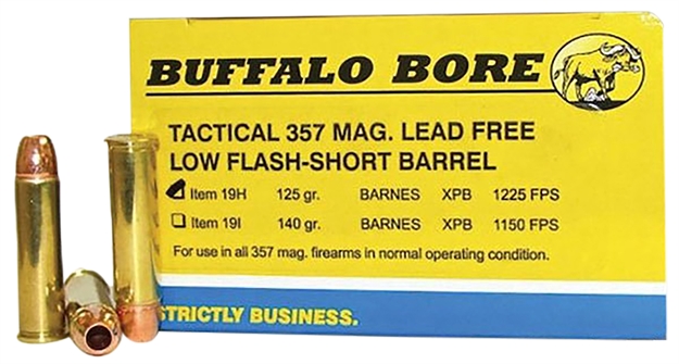 Picture of Buffalo Bore Ammunition 19H20 Buffalo-Barnes Strictly Business 357Mag 125Gr Barnes Vor-Tx Xpb Lead Free 20 Per Box/12 Case 19H/20