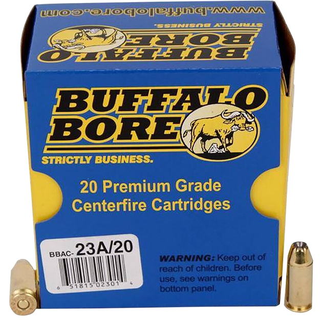 Picture of Buffalo Bore Ammunition 23A20 Heavy Strictly Business 40S&W +P 155Gr Jacket Hollow Point 20 Per Box/12 Case 23A/20 651815023014