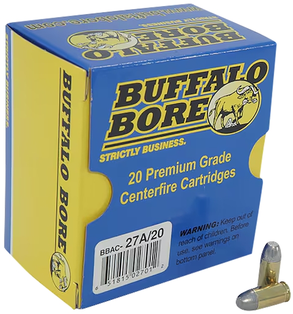 Picture of Buffalo Bore Ammunition 27A20 Personal Defense Strictly Business 380Acp +P 100Gr Hard Cast Flat Nose 20 Per Box/12 Case 27A/20 651815027012