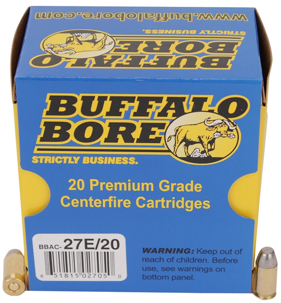 Picture of Buffalo Bore Ammunition 27E20 Standard Pressure Strictly Business 380Acp 100Gr Hard Cast Flat Nose 20 Per Box/12 Case 27E/20 651815027050