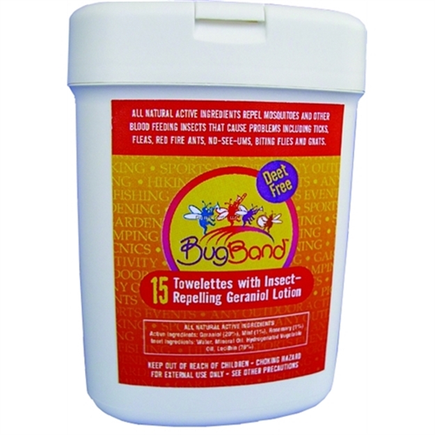Picture of Bug Band Insect Repellent Towelettes 15 Count Tub