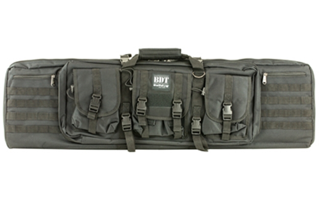 Picture of Bulldog Bdt6043b Bdt Tactical Double 43" Black Nylon, 3 Accessory Pockets, Deluxe Padded Backstraps, Lockable Zipper, Padded Internal Divider BDT60-43B