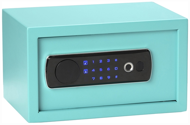 Picture of  Bulldog Bd5012 Duo  Digital Keypad/Biometric/Key Entry Teal Powder Coated Steel Holds 1 Handgun Led Keypad
