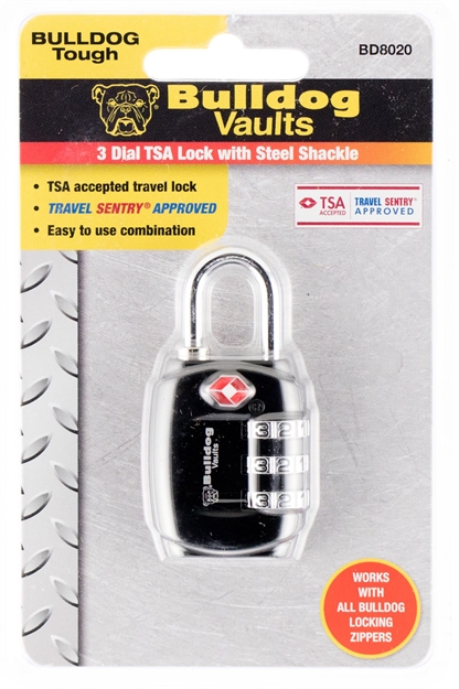Picture of  Bulldog Bd8020 Tsa Lock  Open With Combination Black Steel