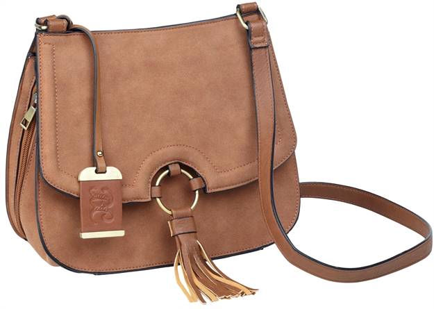 Picture of  Bulldog Bdp034 Cross Body Purse W/Holster Tan Suede Most SM Pistols & Revolvers Right Hand