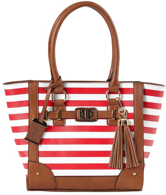 Picture of  Bulldog Bdp051 Tote Purse W/Holster Cherry Stripe Leather Most SM Pistols & Revolvers Right Hand 672352011517