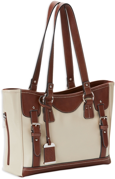 Picture of  Bulldog Bdp052 Tote Purse W/Holster Sand W/Stone Trim Leather Small Autos, Revolvers Right Hand