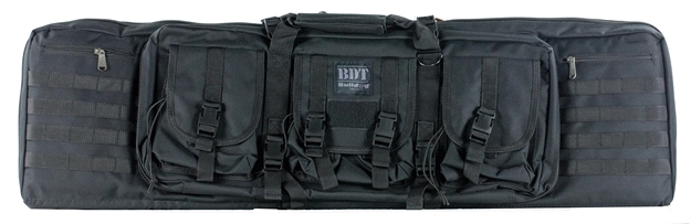 Picture of Bulldog Bdt6043b Bdt Tactical Double 43" Black Nylon, 3 Accessory Pockets, Deluxe Padded Backstraps, Lockable Zipper, Padded Internal Divider BDT60-43B 672352010602