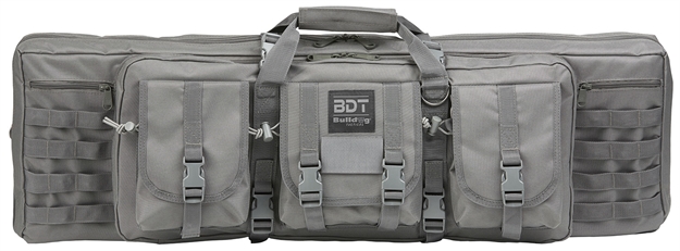 Picture of Bulldog Bdt6037sg Bdt Tactical Double 37" Seal Gray Nylon, 3 Accessory Pockets, Deluxe Padded Backstraps Lockable Zippers, Padded Internal Divider BDT60-37SG 672352012606