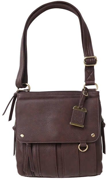 Picture of Bulldog Bdp035 Cross Body Purse W/Holster Brown Leather Most SM Pistols & Revolvers Ambidextrous Hand BDP-035