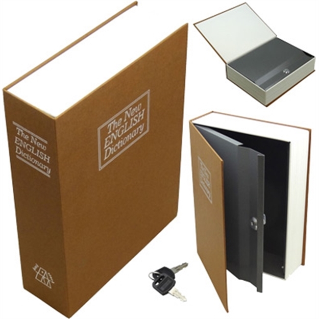 Picture of  Bulldog Bd1182 Deluxe Diversion Book Safe Combination Entry Brown Steel Holds 1 Handgun 7.75" L X 10.50" W X 2.50" D