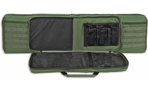 Picture of Bulldog Bdt6043g Bdt Tactical Double 43" Green Nylon, 3 Accessory Pockets, Deluxe Padded Backstraps Lockable Zippers, Padded Internal Divider BDT60-43G