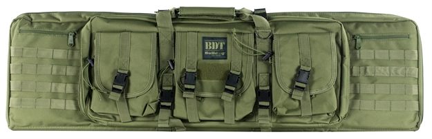 Picture of Bulldog Bdt6043g Bdt Tactical Double 43" Green Nylon, 3 Accessory Pockets, Deluxe Padded Backstraps Lockable Zippers, Padded Internal Divider BDT60-43G 672352010626