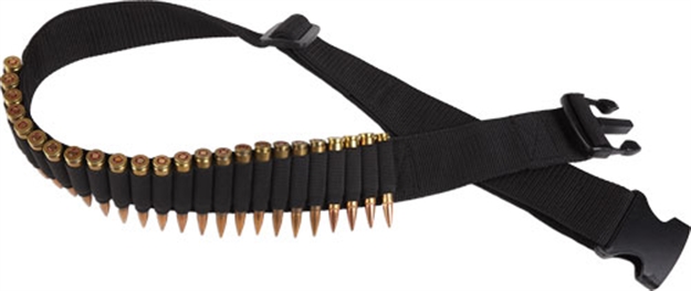 Picture of Bulldog Cases Rifle Ammo Belt Holds 24 Cartridges Adjustable Blk WABR 875591000018