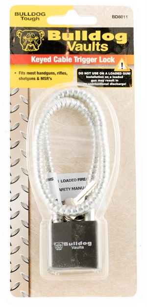 Picture of  Bulldog Bd8011 Trigger Lock Cable Open With Key Metal Firearm Fit- Handgun/Rifle/Shotgun