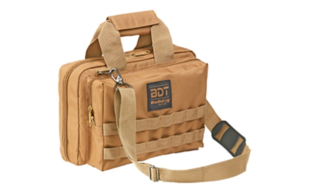 Picture of Bulldog Cases Deluxe 2 Pistol Range Bag With Strap And Molle, Tan BDT917T