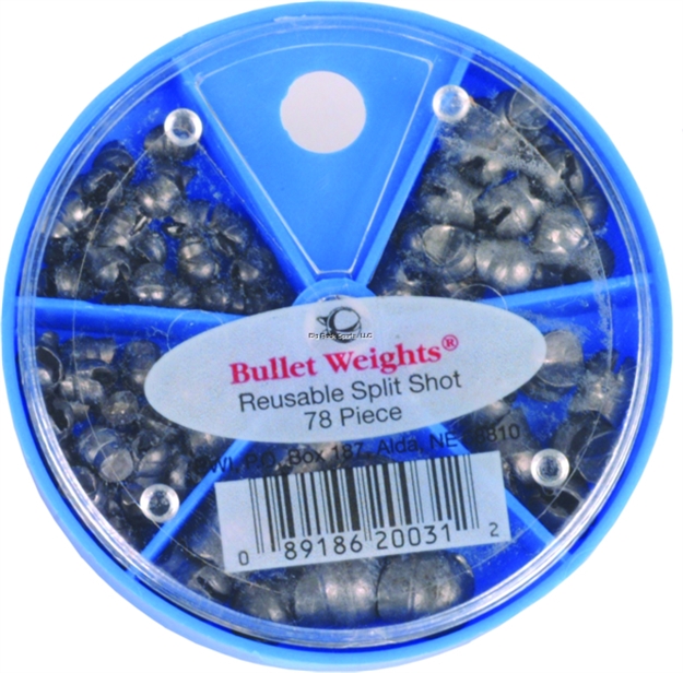 Picture of Bullet Weights Reusable Split Shot 78Pc