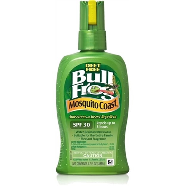 Picture of Bullfrog Mosquito Coast Sunscreen + Insect Repellent, 4.7 OZ Pump Spray, Spf 30, Deet-Free