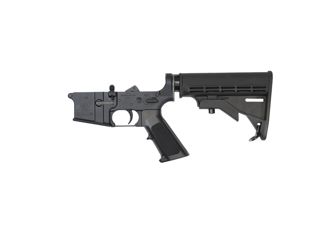 Picture of  Bushmaster 0020005Blk M4 Lower Multi-Caliber Black Rec Black Polymer 6 Position Collapsible Carbine/A2 Pistol Grip For Ar-15 604206200297
