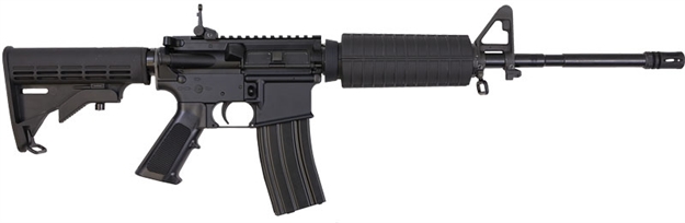 Picture of Bushmaster 0010011Blk M4 Patrolman's  5.56X45mm Nato 16" 30+1 Black Rec/Barrel Black 6 Position Collapsible Stock Black Polymer Grip A2 Front Sight Right Hand 00-10011-BLK