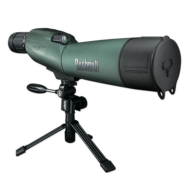Picture of Bushnell Optics Trophy Xlt Spotting Scope Kit, 20-60X65mm, 110 - 55' Fov AT 1000Yd, Twist UP Eyecups, Tripod Ready, Green, WP