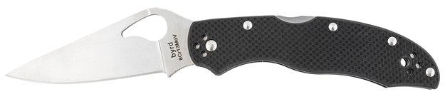Picture of  Spyderco By01gp2 Byrd Harrier 2 3.39" Folding Clip Point Plain 8Cr13mov SS Blade Black  Textured G10 Handle Includes Pocket Clip
