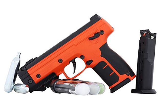 Picture of Byrna Technologies Lk683001ornkinetic Byrna LE Kinetic Kit Co2 .68 5Rd Black Rubber Grips LK68300-1-ORN-KINETIC 810042113237