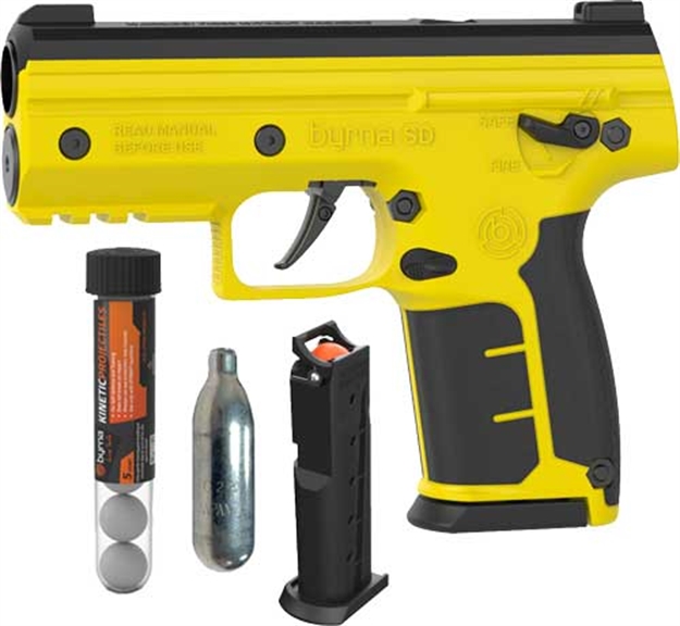 Picture of Byrna Technologies SD Basic Kenetic Kit Yellow W/1Mag/1Co2/5 Prjctls! 810042111899