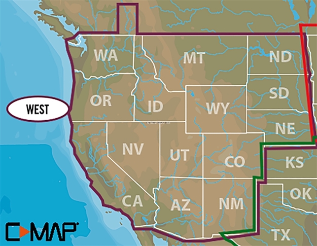 Picture of C-Map Lake Insight HD Map Chart Card, West