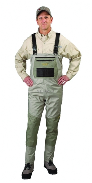 Picture of Caddis Deluxe Breathable Stockingfoot Chest Waders, Tan/Copper, Size Medium