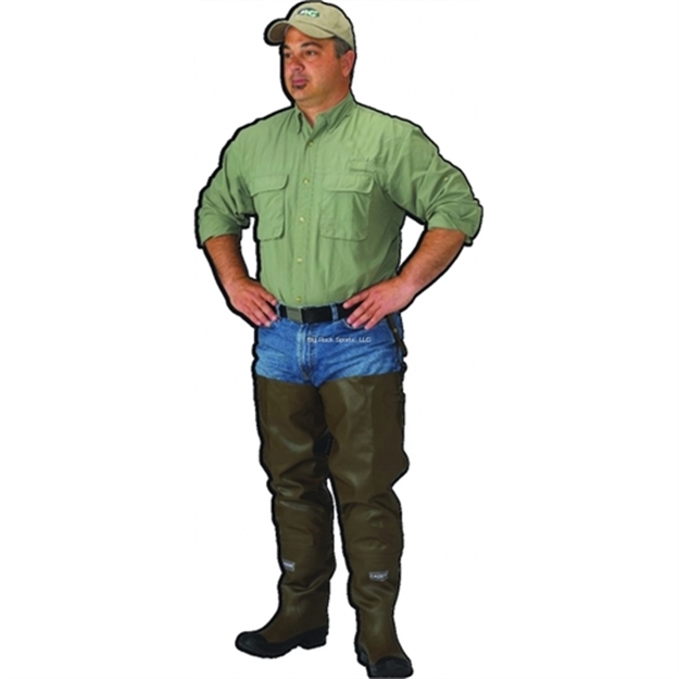 Picture of Caddis Hip Boots 2 Ply Rubber/Cotton Uppers W/Ecosmart II Sole, Green, Sz13