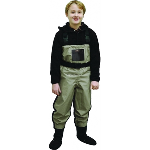 Picture of Caddis Promo Breathable Stockingfoot Chest Waders, Tan, Youth Medium