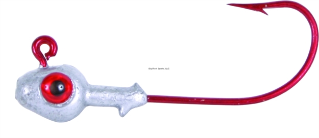 Picture of Calcutta 3-D Eye Grub Head, 1/4 Oz, Clear/Red Hook, 10/Pack