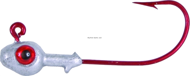 Picture of Calcutta 3-D Eye Grub Head, 1/8 Oz, Clear/Red Hook, 10/Pack