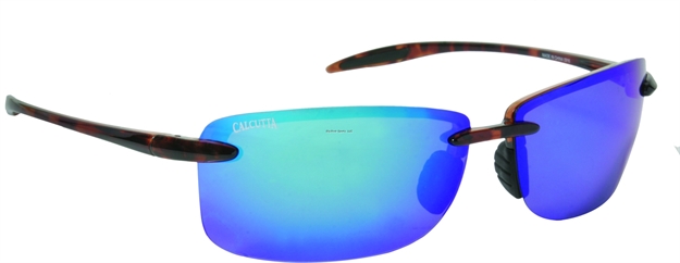 Picture of Calcutta Biscayne Sunglasses Tortoise Frame Blue Mirror Sunglasses