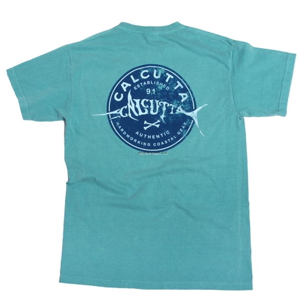 Picture of Calcutta Bone Marlin Design T-Shirt Sea Foam Garment Dyed Med NO Pocket