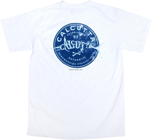 Picture of Calcutta Bone Marlin Design T-Shirt White Garment Dyed Med NO Pocket