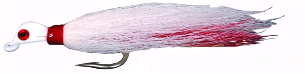Picture of Calcutta Bucktail Ultra Jig, 1/2 Oz, 4/0 Hook, White White Red Flash White, 1/Pack