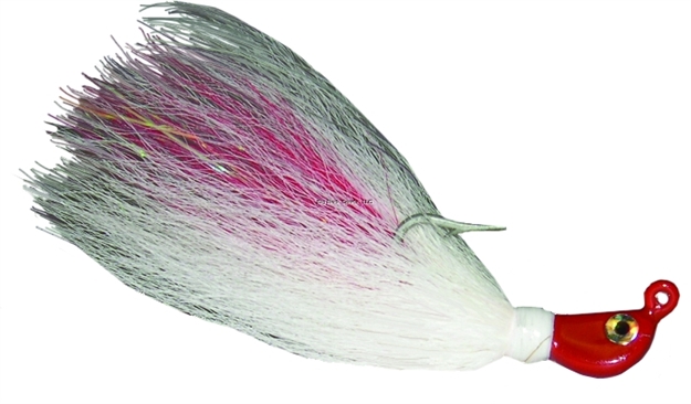 Picture of Calcutta Bucktail Ultra Jig, 1/4 Oz, 2/0 Hook, White White Red Flash White, 1/Pack
